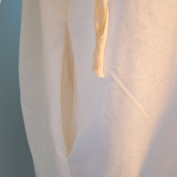 White denim oversized jacket with hood and pockets - Picture 10 of 11